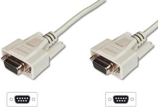 ASSMANN - Seriell kabel - DB-9 (hona) till DB-9 (hona) - 3 m - formpressad, tumskruvar - beige