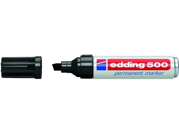 Edding 500, musta, musta, Valkoinen, 2 mm, 7 mm, 10 kpl