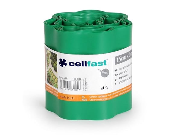 Cellfast kant til hagegress grønn 15 cm x 9 m (30-002)