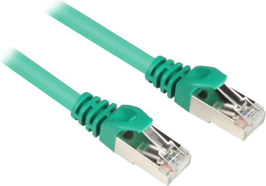 Sharkoon - Koblingskabel - RJ-45 (hann) til RJ-45 (hann) - 25 cm - SFTP - CAT 6 - grønn