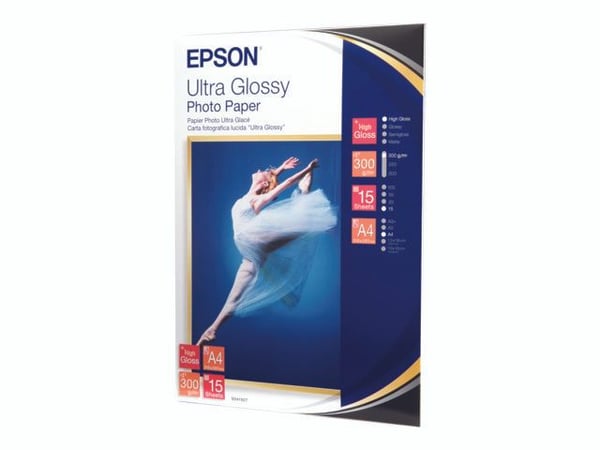 Epson Ultra Glossy Photo Paper - Blank - A4 (210 x 297 mm) 15 ark fotopapir - for EcoTank ET-1810, 2810, 2811, 2814, 2815, 2820, 2825, 2826, 2850, ...
