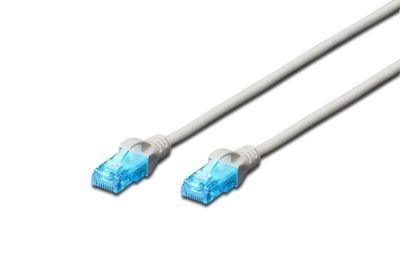 DIGITUS Professional Premium - Koblingskabel - RJ-45 (hann) til RJ-45 (hann) - UTP - CAT 5e - med støvel, uten hindringer - hvit, RAL 9003