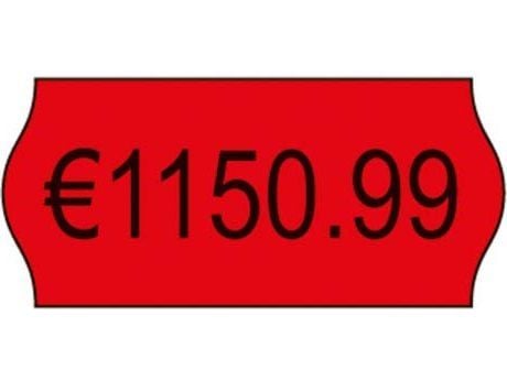 Prisetiket Avery RPLP1226 rød 26x12 mm permanent klæbende - (15.000 etiketter)