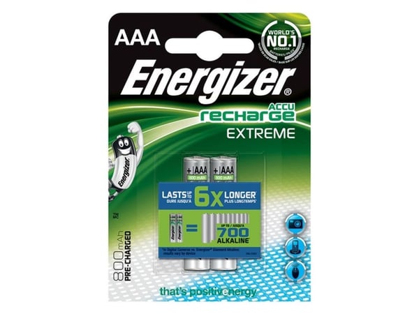 Energizer Recharge Extreme HR03 - Batteri 2 x AAA - (ladbare) - 800 mAh