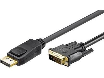 Goobay 2m DP/DVI, 2 m, DisplayPort, Gull, Sort, Hankjønn/hankjønn, 1 stykker
