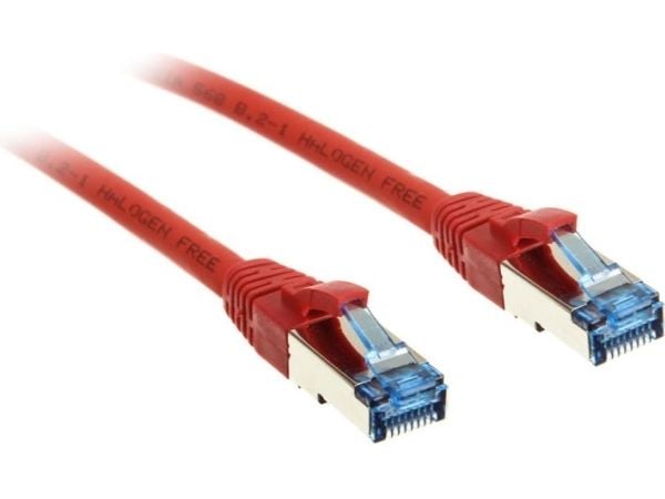 InLine 76803R, 3 m, Cat6a, S/FTP (S-STP), RJ-45, RJ-45, Rød