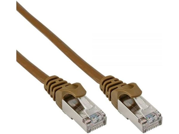 InLine 4043718100156, 0,3 m, Cat5e, SF/UTP (S-FTP), RJ-45, RJ-45, Brun
