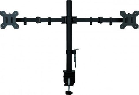 ART L-02N - Monteringssett - justerbar arm - for 2 LCD-skjermer - metall - svart pulverjakke - skjermstørrelse: 13"-27" - skrivebordsmonterbar