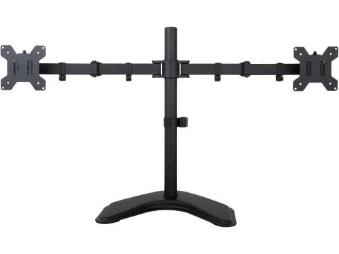 ART L-21N - Monteringssett (stativfot, 2 justerbare armer) - for 2 LCD-skjermer - pulverbelagt metall - svart - skjermstørrelse: 13"-27" - skrivebo...