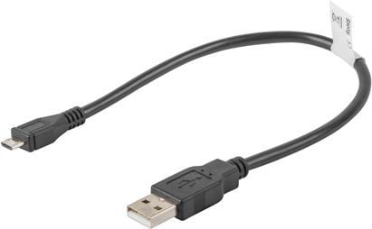 Lanberg - USB-kabel - USB (hane) till mikro-USB typ B (hane) - USB 2.0 - 30 cm - svart