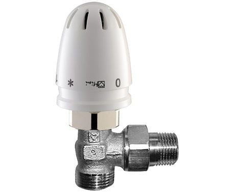 Komplettsett: Herz RTL ventiler for regulering av strømnings vanntemperatur + termostatisk element MINI, 3/4" ut-1/2" ut, rett