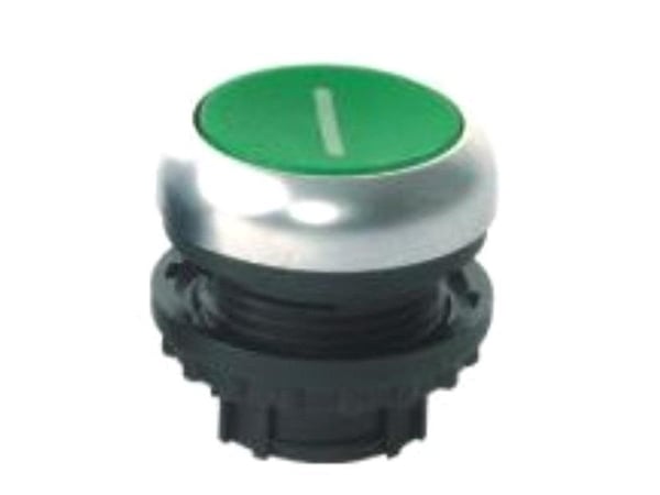 Eaton M22-DR-G-X1, Nappi, Kromi, Vihreä, Muovi, IP66, IP67, IP69, 29,7 mm, 29 mm