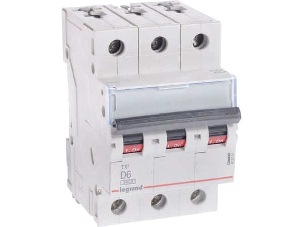 Legrand dvärgbrytare 3P D 6A 6kA AC S303 TX3 (403751)
