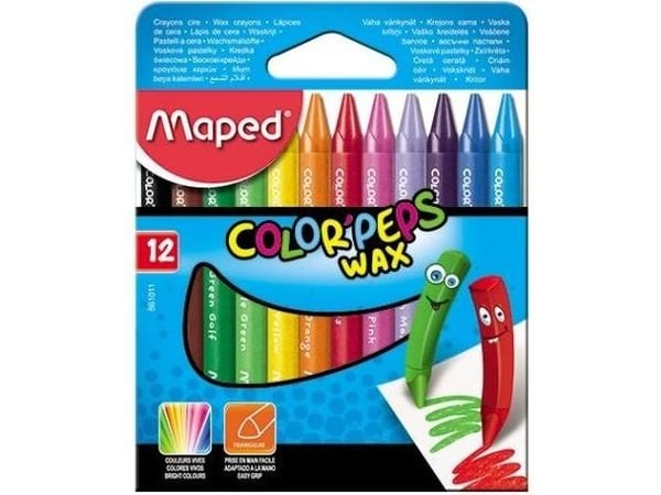 Maped M861011, 12 stykker, Svart, Blå, Brun, Cyan, Grønn, Oransje, Rosa, Lilla, Rød, Gult, Flerfarget, Trekant, Spiss, Gutt/Jente