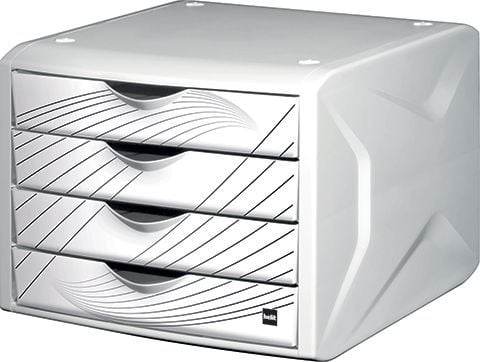 Helit H61295, 4 skuffer, Plast, Grå, 1 stykker, 262 mm, 212 mm