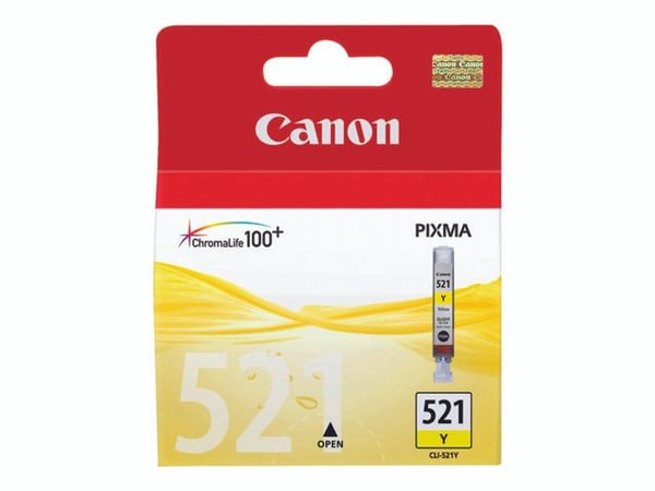 Canon CLI-521 Y, Keltainen, Väriainepohjainen muste, 1 kpl