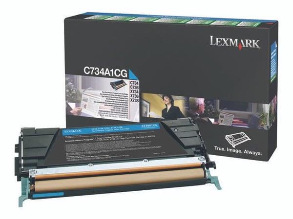 Lexmark C734A1CG, 6000 sivua, Syaani, 1 kpl