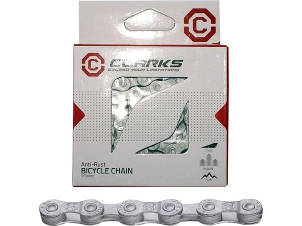Clarks sykkelkjede YBN CL9 RB SHIMANO CAMPAGNOLO SRAM (9 gir, 1/2"x11/128", 116 ledd, 6,4 mm) antikorrosiv (spenneledd)