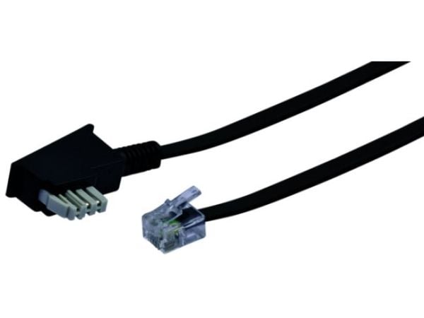 Schwaiger 6.0m RJ-11 - TAE-N, 6 m, RJ-11, TAE-N, Sort, Hankjønn, Hankjønn