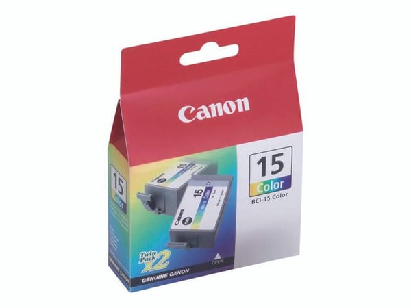 Canon BCI-15 Colour Twin Pack - 2-pack - 7.5 ml - färg (cyan, magenta, gul) - original - bläcktank - för i70, 80