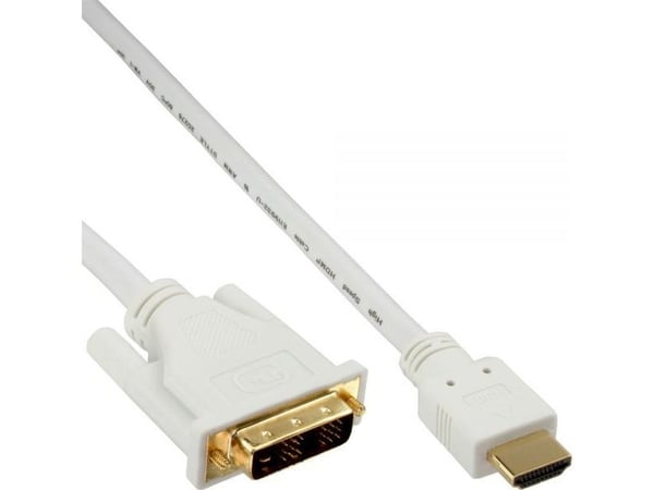 InLine 17663U, 3 m, HDMI, kultainen, 4,95 Gbit/s, valkoinen, uros/naaras