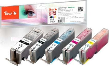 Peach 319681, Foto sort, Fargestoffbasert blekk, 23 ml, 52 ml, 5 stykker, Multipakke