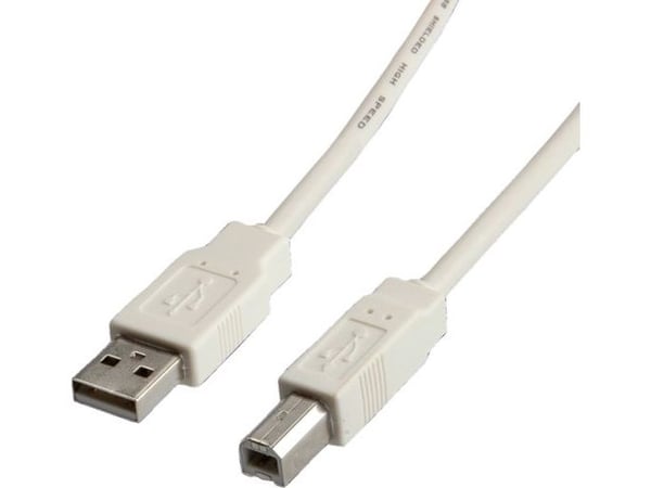 Value 11.99.8841, 4,5 m, USB A, USB B, USB 2.0, Uros/uros, Valkoinen