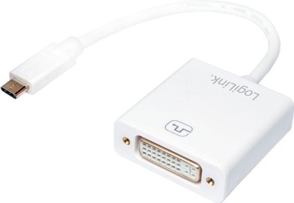 LogiLink UA0245A, 0,14 m, DVI, USB Typ-A, Vit