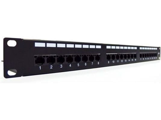 DIGITUS Professional DN-91624U - Patch-panel - CAT 6 - UTP - RJ-45 X 24 - RAL 9005, svart - 1U - 19"