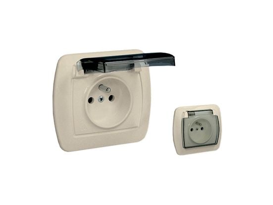 Contact-Simon AGZ1BE/12A, Beige, Plast, IP44, 250 V, 92 mm, 41,5 mm
