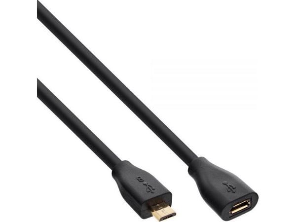 InLine 32720P, 2 m, Micro-USB B, Micro-USB B, USB 2.0, uros-/naarasliitin, musta