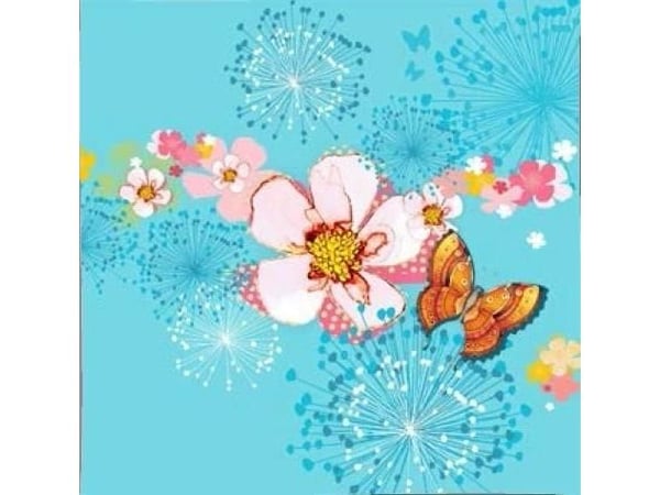 Clear Creation gratulasjonskort Swarovski kvadrat blomster (CL2908_BL)
