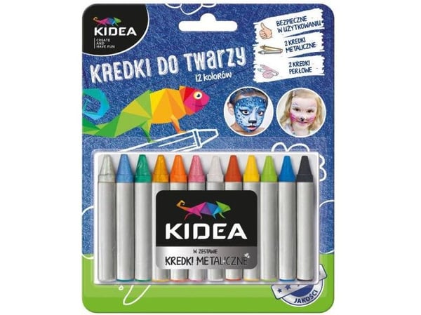Ansiktskritt Face crayons 12 stk x 2,5 g Kidea DERFORM Ansiktskritt Face crayons 12 stk x 2,5 g Kidea DERFORM