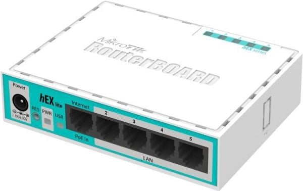 Mikrotik hEX lite, Ethernet WAN, Valkoinen