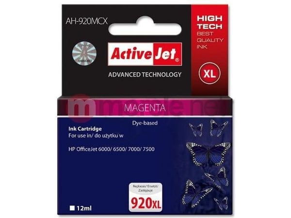 Activejet AH-920MCX, Høyt (XL) utbytte, Fiolblå, Pigmentbasert blekk, 12 ml, 1 stykker, Enkeltpakke