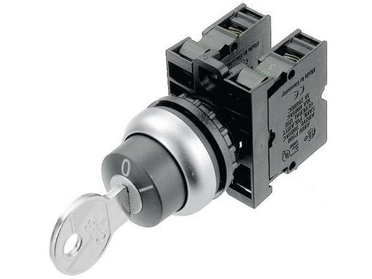 Eaton M22-WRS/K11, Avaimella varustettu kytkin, Muovi, Musta, Kromi, IP66, 29,7 mm, 29,7 mm