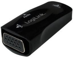 LogiLink CV0108, Sort, RoHS, CE, 1080p, HDMI, VGA/3.5 mm, 22 mm