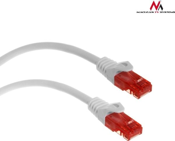 Maclean MCTV-301 W, 1 m, Cat6, U/UTP (UTP), RJ-45, RJ-45, Rød, Hvit