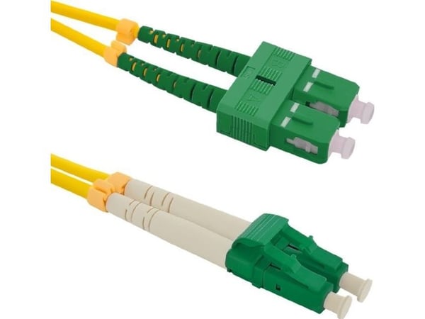 Qoltec - Koblingskabel - SC/APC-enkeltmodus (hann) til LC/APC-enkeltmodus (hann) - 3 m - fiberoptisk - dupleks - 9 / 125 micron - halogenfri - gul