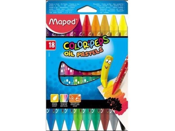 Maped fargeblyanter Colorpeps pastell, oljebaserte 18 farger (175496)