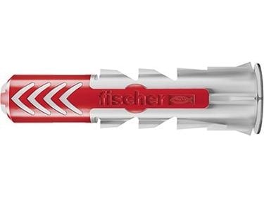 Fischer DuoPower, Väggplugg, Autoklaverad lättbetong, Tegel, Betong, Murverk, Gipsskivor, Nylon, Grå, Röd, 1,4 cm, 70 mm