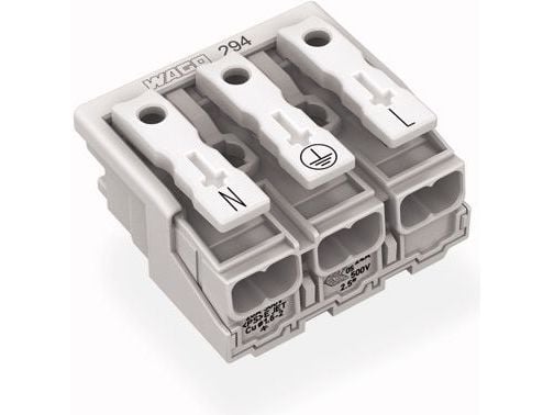 Wago 294-5013, Valkoinen, Polykarbonaatti, 24 A, 500 V, 30 mm, 17 mm