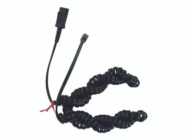 Poly U10P - Forsterkerkabel for hodemikrotelefon - Quick Disconnect hann til modulplugg for hodemikrotelefonforsterker hann - grå røyk - rullet sam...