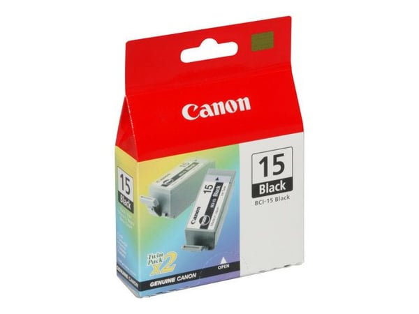 Canon BCI-15 - 2-pack - svart - original - blekkbeholder - for i70, 80; PIXMA iP90, iP90v
