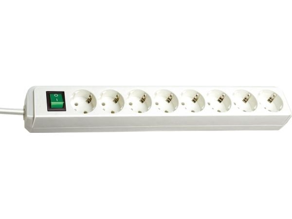 brennenstuhl Eco-Line - pistorasia - lähtöliittimet: 8 - 3 m - valkoinen