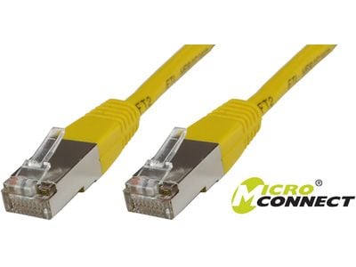 MicroConnect - Nettverkskabel - RJ-45 (hann) til RJ-45 (hann) - 25 cm - 6 mm - SFTP - CAT 6 - halogenfri, rund, flertrådet - gul