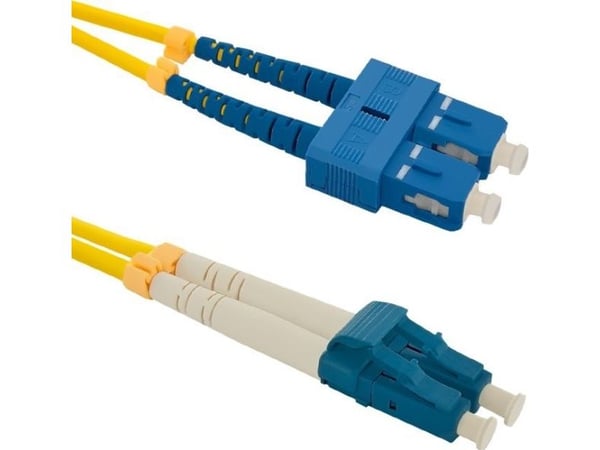 Qoltec - Koblingskabel - SC/UPC-enkeltmodus (hann) til LC/UPC-enkeltmodus (hann) - 3 m - fiberoptisk - dupleks - 9 / 125 micron - halogenfri - gul