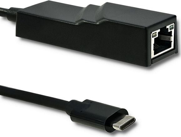 Qoltec - Nettverksadapter - USB-C 3.1 - Gigabit Ethernet x 1 - svart