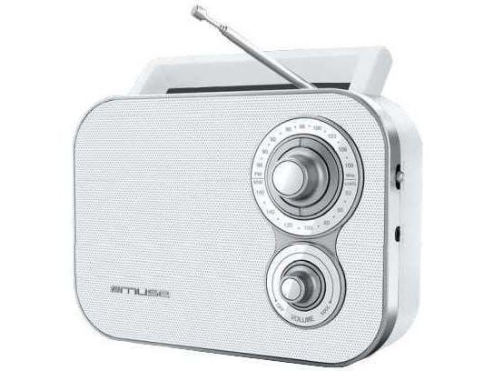 Muse M-051 RW, Bärbar, Analog, FM, MW, Vit, Rotations-, AC/Batteri