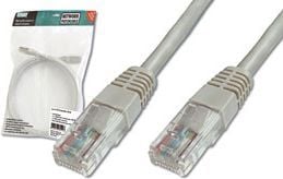 DIGITUS Ecoline - Patchkabel - RJ-45 (han) til RJ-45 (han) - 2 m - UTP - CAT 5e - booted - grå
